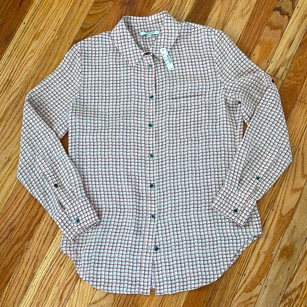 NWT Madewell Silk Boyfriend Shirt